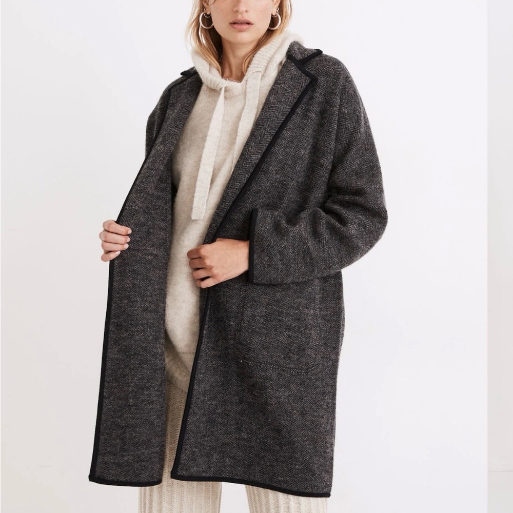 Madewell Herringbone Courton Sweater Coat XXS